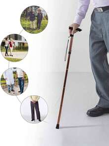 Adjustable Aluminum Crutch - Lightweight Folding Travel Cane With Ergonomic Grip & Non-Slip Tip For Walking Support, Hiking, Travel - Simple Version - View 9