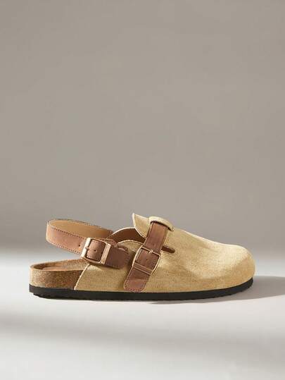 Solecia Men Shoes Spring And Summer New Suede Texture Buckle Design Flat Bottom Comfortable Slip-On Khaki Men's Shoes Casual Wear, Travel And Vacation