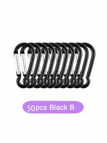 5/10/30/50个装登山扣钥匙圈散装弹簧钩钥匙链夹铝制D形环小登山扣，适用于背包旅行、露营、徒步旅行 - 彩色 - 查看 17