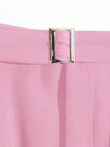GlowEve Elegant Women's Wide Leg Pants With Pocket Decoration And Waist Cinching - Party Punch - View 5