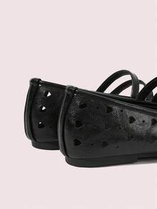CUCCOO DOLLMOD Scarpe da donna nere, con design a doppia fibbia, scarpe piatte retrò e confortevoli per l'uso quotidiano - nero - Visualizzare 4