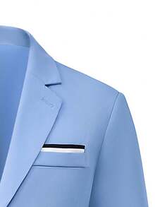 Manfinity Mode Men's Blue Minimalist Jacket And Pants Formal Suit Set - Baby Blue - View 4