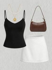 DAZY Lace Hollow-Out Backless Tight-Fitting Casual Vacation Summer Tank Top For Women - Black - View 3