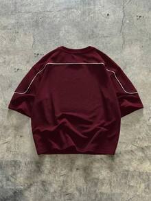 AXEPEAK Áo thun nam dệt kim tay ngắn, kiểu dáng thường ngày, rộng rãi, thoải mái - Đỏ - Xem 3