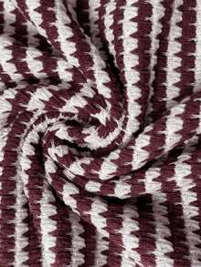 Firerie 大码女式纹理条纹不对称领口弹力褶皱蝙蝠袖T恤上衣，条纹女式衬衫，春夏秋季服装，通勤，优雅，休闲，日常，工作装 - 酒紅色 - 查看 8