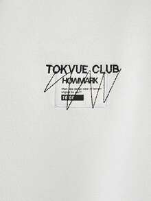 TOKVUE Men's Round Neck Letter Embroidered Casual Versatile Daily Wear Short Sleeve T-Shirt - Black - View 6