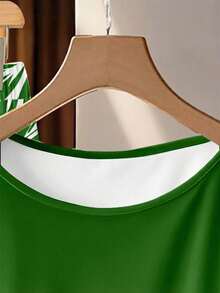 SHEIN Clasi 女士系带蝴蝶结上衣和阔腿裤两件套，热带棕榈树印花，适合海滩、派对、休闲穿着，时尚别致 - 彩色 - 查看 4