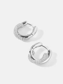 MOTF PREMIUM SILVER ZIRCONIUM U TEMPERAMENT EARRINGS - Silver - View 4