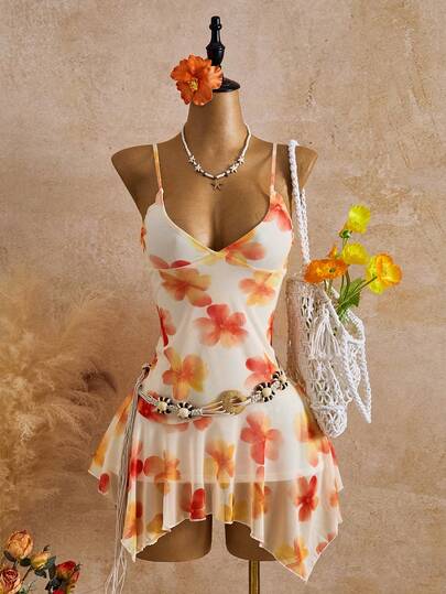 Femesol 女士时尚度假风印花连衣裙，多色