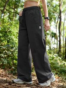 SHEIN In My Nature 女士抽绳腰带休闲百搭日常穿着及户外徒步裤 - 深灰色 - 查看 3