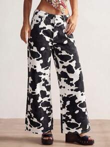 SHEIN ICON Women's Pocket Decor Wide Leg Loose Casual Jeans - Multicolor - View 4
