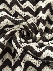 Lounesse 大码休闲条纹镂空针织连衣裙 - 杏色 - 查看 8