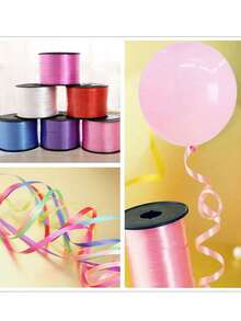 1 Gulungan Pita Keriting Metalik Warna Solid, Digunakan untuk Kerajinan Tangan, Hadiah, dan Dekorasi - Pita Balon Keriting 100 Yard, Digunakan untuk Pernikahan, Ulang Tahun, dll! - warna-warni - View 3