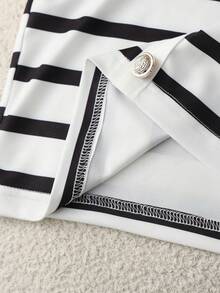 GlowEve Women's Elegant High-End Striped Knit Tank Top, Spring/Summer - Black and White - View 4