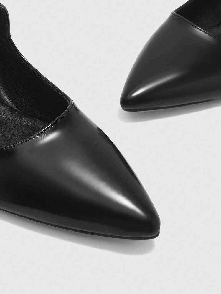 CUCCOO BIZCHIC Women's Pointed Toe Block Heel Black High Heels, Spring/Summer