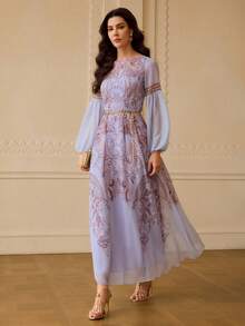 ZEYLAH WOMEN'S ELEGANT FLORAL PRINT DRESS - Multicolor - View 7