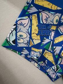 TOM & JERRY X SHEIN Men's Cartoon Pattern Comfortable Boxer Briefs, Suitable For Daily Wear - Blue - View 3