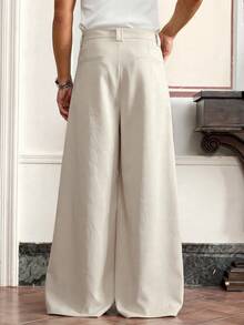 SWAVVY 男士梭织休闲宽松直筒纯色裤 - 灰色 - 查看 5