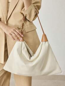 MOTF LADIES SHOULDER BAG, CASUAL VACATION HANDBAG. - Beige - View 6