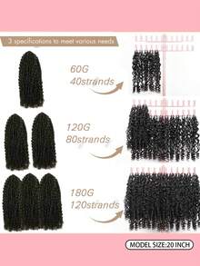 Boho Braids 精灵卷发钩编接发，100%真人发，60克，18英寸，沙龙级丝滑水润卷发，轻盈可重复使用，天然黑色，优质真人发接发，适合女性长期佩戴和造型。 - Natural Black - 查看 7