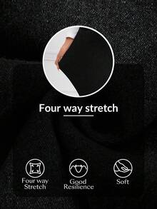 Flexra Quần jean ống loe cạp chun co giãn đa năng thường ngày cho nữ cỡ lớn - màu đen - Xem 8
