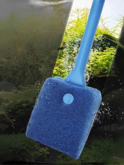 1PC Aquarium Fish Tank Cleaning Brush, Long Handle Floating Sponge Scrubber, Glass & Plant Cleaning Tool For Fish Tank Accessories