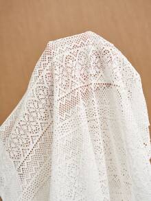 TOKVUE 男士单排扣休闲宽松镂空短袖衬衫 - 白色 - 查看 7