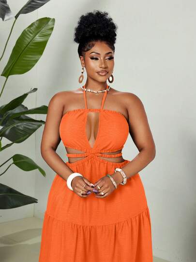 Maweii Plus Size Fashion Summer Strapless Dress