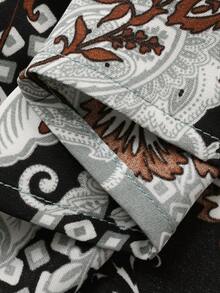 Livesso Robe d'été en mousseline de soie bohème à fleurs Ditsy, patchwork sans manches. Robe midi décontractée pour les vacances à la plage. Robe d'été bohème pour femmes - Bleu marine - Voir 3
