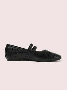 CUCCOO DOLLMOD Scarpe da donna nere, con design a doppia fibbia, scarpe piatte retrò e confortevoli per l'uso quotidiano - nero - Visualizzare 3
