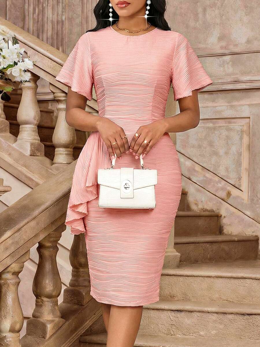 SHEIN Lady 女士度假连衣裙 - 粉色 - 查看 1