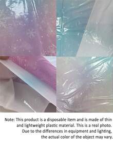 1/3pc137 * 274CM/54 * 108IN 派对装饰一次性桌布，梦幻粉色渐变彩虹雪花云朵图案桌布，适用于情人节、生日、婚礼、复活节、母亲节、冬季、圣诞节等各种主题派对装饰 - 彩色 - 查看 3