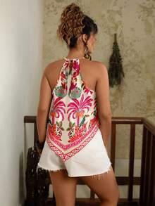 Travachic 大码女式度假印花吊带背心 - 彩色 - 查看 2