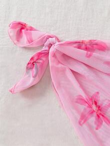 SHEIN Tween Girls' Floral Print Swimsuit Set - Multicolor - View 8