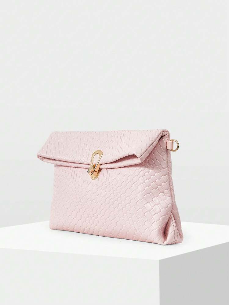 WOMEN'S EMBOSSED SQUARE CLUTCH BAG ENVELOPE BAG