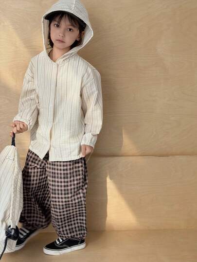 Dazy Kids Young Boy Casual Plaid Loose Fit Pants With Slanted Pockets