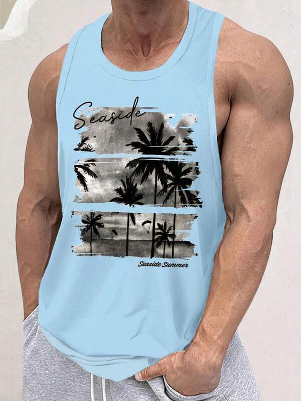 Manfinity RSRT Camiseta de tirantes azul claro talla estándar para hombre