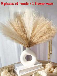 Artificial Reed Mixed Color Grass Boho Decor Faux Pampas Grass Large Tall Fluffy Artificial Fake Flower Bulrush Reed Grass For Autumn Vase Filler Farmhouse Home Kitchen Bohemian Gift, Mother's Day, - Color Mixing - View 7