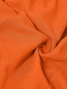 Maweii Plus Size Fashion Summer Strapless Dress - Orange - View 7