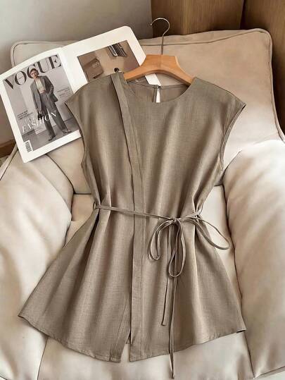 GlowEve CURVE Áo thun nữ cỡ lớn, màu trơn, cổ tròn, kiểu dáng thường ngày, đa năng, thích hợp mặc đi làm.