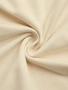 Franclia Apricot Knitted Fabric Square Neck Ruched Short Sleeve Casual T-Shirt For Women - Apricot - View 5