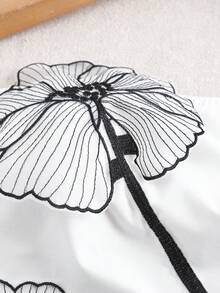SHEIN Clasi Đầm ôm eo kiểu dáng hoa 3D Pháp mới, cỡ lớn, dành cho người có vóc dáng đầy đặn. - trắng - Xem 3