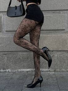 DAZY Women's Lace Leggings Summer - Black - View 2