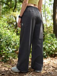 SHEIN In My Nature 女士抽绳腰带休闲百搭日常穿着及户外徒步裤 - 深灰色 - 查看 5