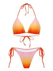 Swim SXY Bộ đồ bơi 4 món dành cho nữ: Áo hai dây hở lưng, áo sơ mi buộc dây bên hông, quần bơi buộc dây bên hông, chân váy ngắn buộc dây bên hông - Bộ bikini gợi cảm. - Nhiều màu - Xem 4