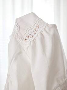 Ocili Women's Lace Halter Backless Ruffle Top And Shorts Casual Sleepwear Set - Apricot - View 8