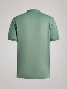 Officeau Polo homme à manches courtes respirant de couleur unie, été, sports et extérieur - tennis et golf - Vert - Voir 2