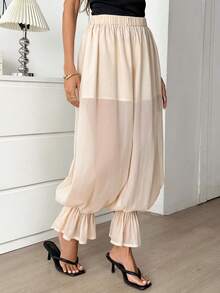 Easowa Apricot Lantern Pants, Romantic Lantern Trousers, Suitable For Romantic Dates, Vacations, Afternoon Tea, And Fashionable Commuting/Office Wear, Spring/Summer Harem Pants - Apricot - View 2