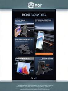 SHEIN 1套CD槽车载支架，可调节臂，适用于智能手机和平板电脑，兼容4-14英寸屏幕，ABS塑料材质，仪表盘收纳架，解放双手，驾驶必备，热销商品 - 彩色 - 查看 5