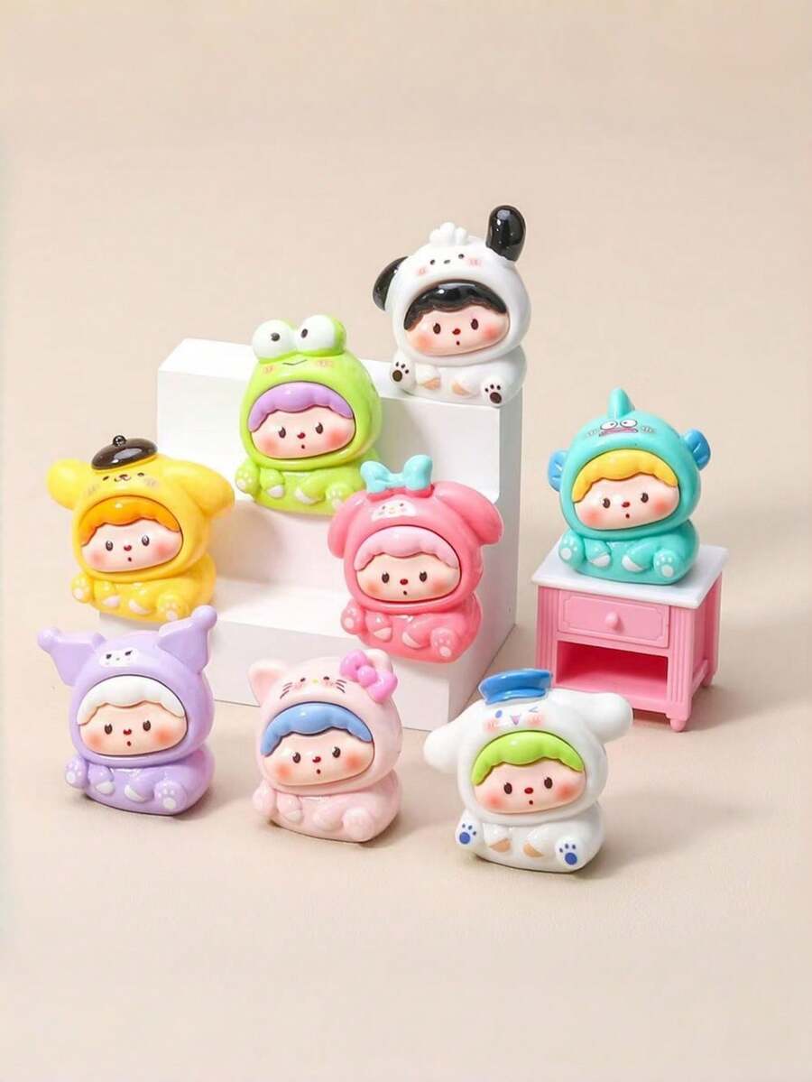 POKOJA LAND 1/4/8 Pcs Mini Resin DIY Blind Box Multicolor Random Designs Creative Craft Kit For Adults Party Favors Collection Decoration Surprise Unboxing Art Project Stress Relief Fun Activity - Multicolor 1 - View 1